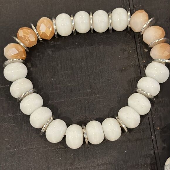 Charm Stone Bead Stretch Bracelet Set of 3 Jewelry’s Gift New​ - Picture 4 of 6